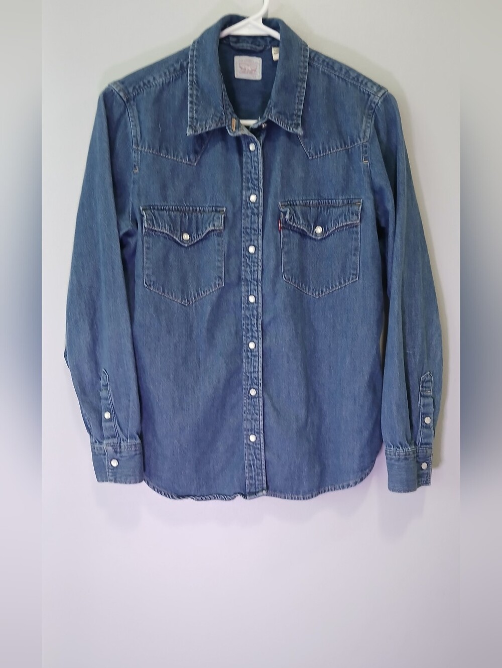 Levis Denim Button Down Shirt Small Western Rodeo Cowgirl
